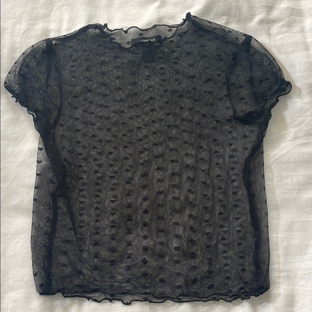 Sheer Black Top by Forever 21